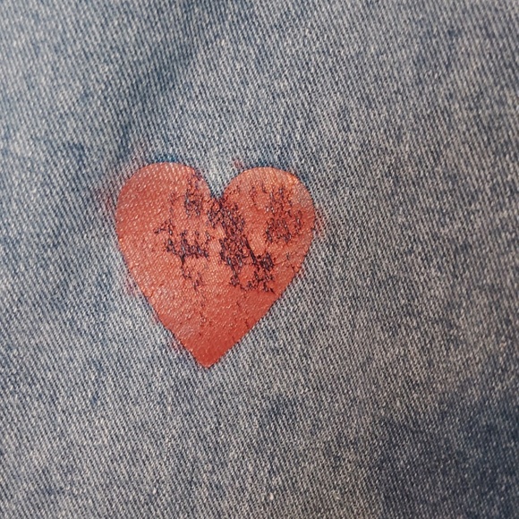 Shein Heart print Jeans Denim Size Large - Picture 6 of 16